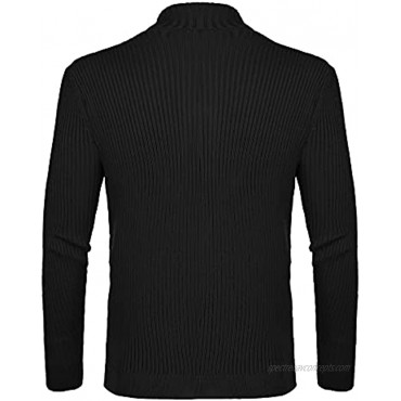 COOFANDY Men's Casual Cardigan Sweaters Slim Fit Knitted Full Zip Sweater with Pockects