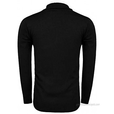 COOFANDY Mens Shawl Collar Cardigan Sweater with Pocket V-Neck Slim Fit Knitwear Jumper Sweatshirt S-XXL