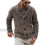 Gafeng Mens Shawl Collar Cable Rib Knitted Button Closure Casual Winter Chunky Thermal Long Sleeve Solid Cardigan Sweater