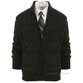 Gioberti Mens Heavy Weight Cardigan Twisted Knit Regular Fit Full-Zipper Sweater