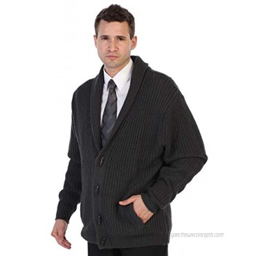 Gioberti Mens Heavy Weight Shawl Collar Knitted Regular Fit Cardigan