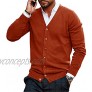 Hestenve Mens Cotton Button Down Cardigan V Neck Basic Designed Knitted Sweater