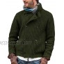 Hestenve Men's Stylish Cardigans Sweater Double Breasted Shawl Collar Cable Knitted Casual Winter Chunky Sweaters