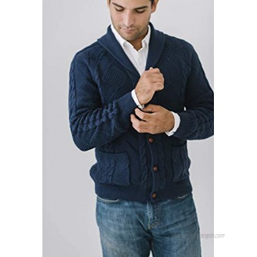 Hope & Henry Men's Long Sleeve Shawl Collar Cardigan Sweater