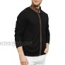 Men's Suede Patchwork Stand Collar Cardigan Full Zip Knitted Sweater Jacket