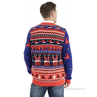 OFF THE RACK Men's Ugly Christmas Sweater Funny Fluffy Xmas Sweater Top