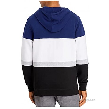 Pacific and Park Mens Navy Color Block Classic Fit Draw String Sweater L