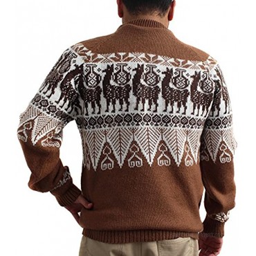 Sweater Crew Neck Llamas INCA Made in Peru Large