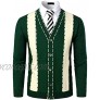 VATPAVE Mens V-Neck Slim Fit Cardigan Sweater Pattened Button Down Casual Knitted Sweater
