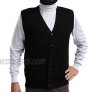 Vest alpaca and blend V neck buttons JERSEY made in PERU buttons and Pockets BLACK XL