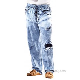 Faux Denim Soft Cotton Lounge Pant Drawstring Waistband for Great Fit
