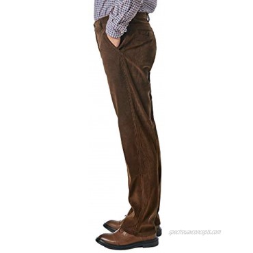 Alimens & Gentle Men's No-Iron Straight-fit Flat-Front Corduroy Pant
