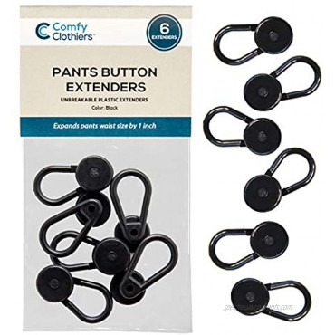 Comfy Clothiers 6 Pants Button Extenders for Pants Khakis and Dress Slacks Waist Comfort