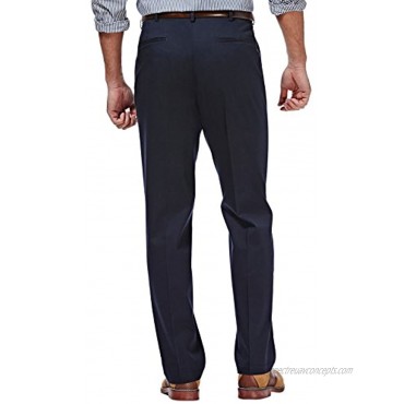 Haggar Clothing Men's Sustainable Stretch Chino Flat Front Straight Fit Pants