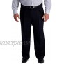 Haggar Men's B&T Iron Free Premium Khaki Classic Fit Pleat Front Expandable Waist Pant