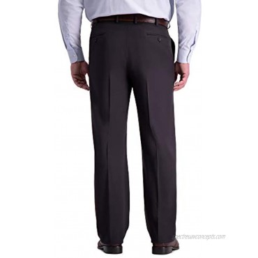 Haggar Men's B&T Premium Comfort Classic Fit Flat Front Expandable Waist Pant