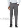Haggar Men's Classic Fit Flat-Front Hidden Expandable Waistband Premium No Iron Khaki 44W x 29L Dark Grey