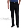 Haggar Men's Cool Right Performance Flex Solid Classic Fit Flat Front Expandable Waist Pant