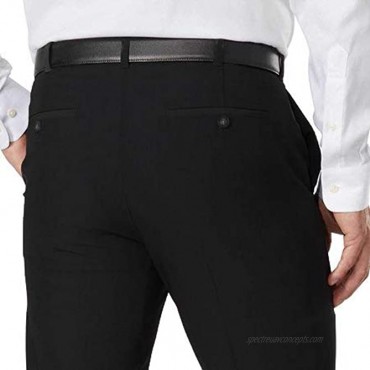 IZOD Mens Performance Stretch Straight Dress Pants Black 34W x 30L