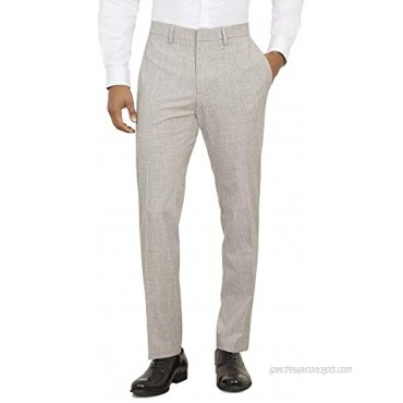Kenneth Cole REACTION Men's Stretch Faux Flannel Slim Fit Flat Front Dress Pant