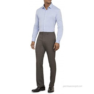 Kenneth Cole REACTION Men's Stretch Windowpane Grid Slim Fit Dress Pant