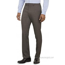 Kenneth Cole REACTION Men's Stretch Windowpane Grid Slim Fit Dress Pant