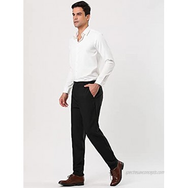 Lars Amadeus Men's Dress Business Pants Classic Fit Flat Front Suit Trousers