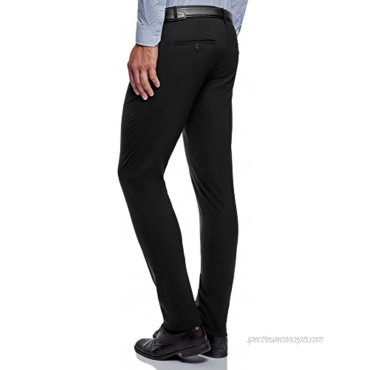 oodji Ultra Men's Slim-Fit Pleated Trousers