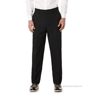 Savane Men's Big & Tall Flat Front Stretch Crosshatch Dress Pant