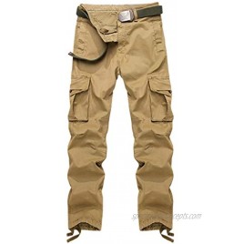 AKARMY Men's Casual Relaxed Fit Cargo Pants Outdoor Hiking Pants Cotton Twill Combat Pants