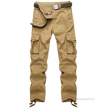 AKARMY Men's Casual Relaxed Fit Cargo Pants Outdoor Hiking Pants Cotton Twill Combat Pants
