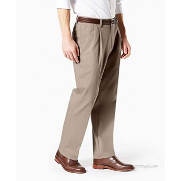 Dockers Men's Classic Fit Signature Khaki Lux Cotton Stretch Pants Pleated Regular and Big & Tall