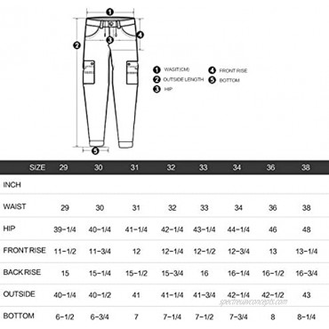 MOTOR CASUAL Men's Cargo Pants Combat Trousers Woodland Tactical Military Pockets Slim Fit Slacks Tapered Hiking Outdoor