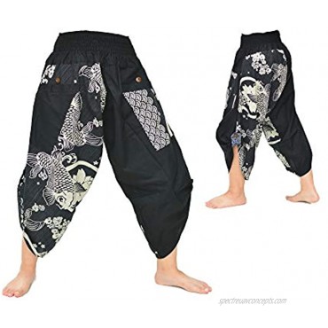 Siamrose Samurai Harem Pants Men Women Yoga Ninja Pants Handmade from Cotton