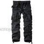 TRGPSG Men's Military Tactical Cargo Pants Cotton Casual Outdoor Relaxed Fit Combat Work Trousers with 9 Pockets