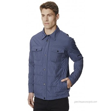 32 DEGREES Men's Packable Down Shirt Jacket -Dark Denim-XXL