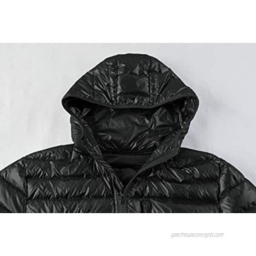 Gafeng Mens Packable Puffer Jacket Down Quilted Hooded Winter Outwear Coat