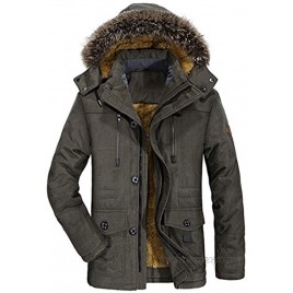 Lentta Men's Military Parka Jacket Winter Warm Fleece Lined Coat with Removable Hood