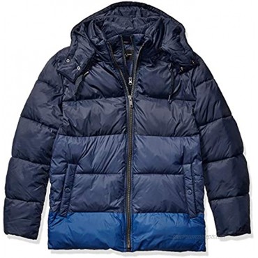 Marc New York by Andrew Marc Men's Dovers Mid Length Down Jacket with Removable Hood