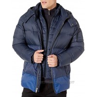 Marc New York by Andrew Marc Men's Dovers Mid Length Down Jacket with Removable Hood