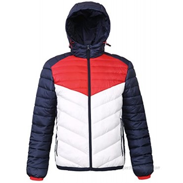 Men's Lightweight Water-Resistant Hooded Puffer Jacket Coat