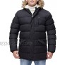 Men's Warm Padded Jacket Puffer Winter Coat Windproof Trucker Jacket with Hood