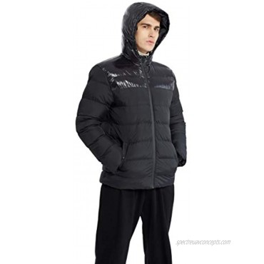 Ternbay Men Lightweight Down Jacket Hooded Winter Coat Outerwear