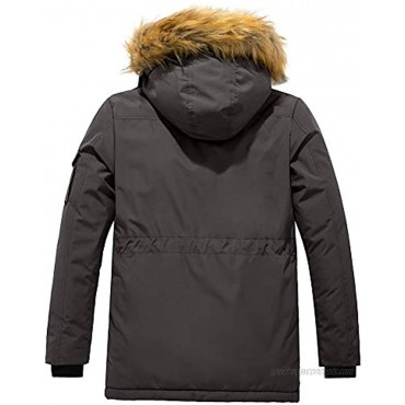 Wantdo Men's Puffer Jacket Thicken Winter Coat Parka Coat with Fur Hooded