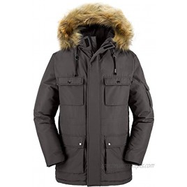 Wantdo Men's Puffer Jacket Thicken Winter Coat Parka Coat with Fur Hooded