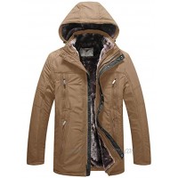 WenVen Men's Warm Thicken Hooded Parka Winter Heavy Sherpa Lined Padded Coat