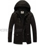 WenVen Men's Winter Thicken Cotton Parka Jacket Warm Coat with Removable Hood