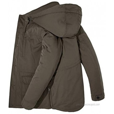 WenVen Men's Winter Waterproof Thicken Parka Coat Windbreaker Warm Jacket