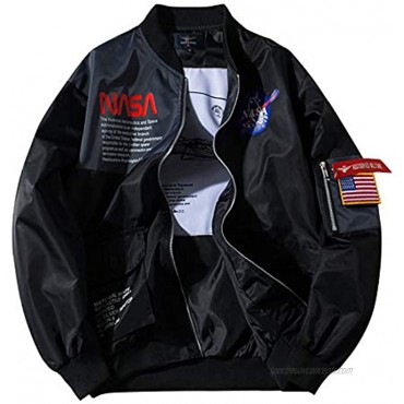 Wildswan Men Biker Bomber Jacket NASA MA-1 Military Flight Jacket Light Air Force Moto Street Coat Winter B4051