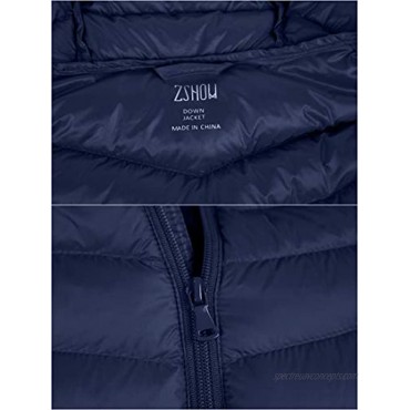 ZSHOW Men's Packable Down Jacket Hooded Lightweight Winter Coat
